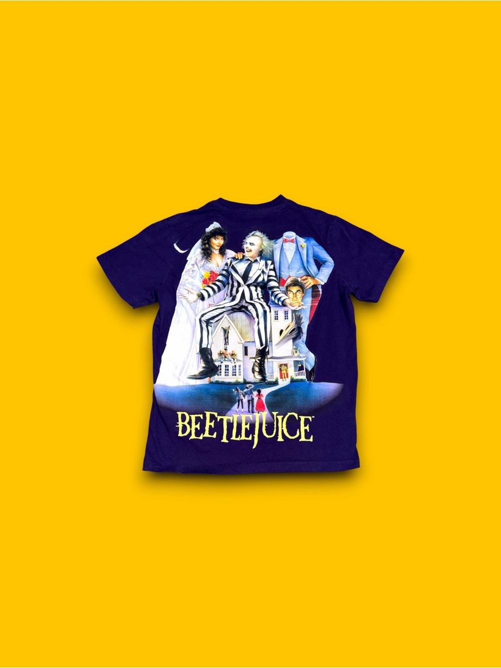 Beetlejuice Shoe Palace embroidered beetle t-shirt purple men’s small